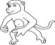Printable Simple Monkey coloring pages