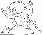 Printable Monkey on the Rock coloring pages
