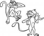 Printable Two Young Monkeys coloring pages