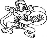Printable Abu Monkey Aladdin Playing Drum coloring pages