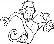 Printable Cartoon Monkey Running coloring pages