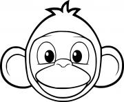 Printable Smiling Monkey Face coloring pages