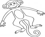 Printable Easy Cartoon Monkey coloring pages