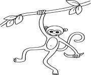 Printable Monkey Holds the Vine coloring pages