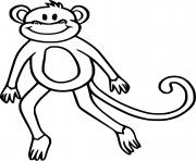 Printable Simple Cartoon Monkey coloring pages