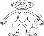 Printable Easy Monkey coloring pages