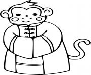 Printable Monkey in the Cloth coloring pages