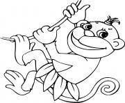 Printable Monkey in the Leave Dress coloring pages