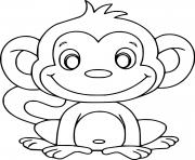 Printable Baby Cartoon Monkey coloring pages