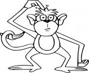 Printable Monkey is Thinking coloring pages
