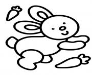 Printable rabbit likes carrots easy coloring pages