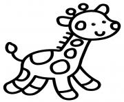 Printable giraffe easy coloring pages