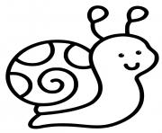 Printable snail kid easy coloring pages