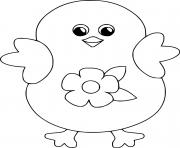 Printable Happy Baby Chick coloring pages