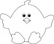 Printable Simple Cute Chick coloring pages