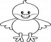 Printable Easy Cartoon Chick coloring pages