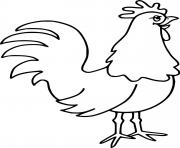 Printable Cartoon Cute Rooster coloring pages