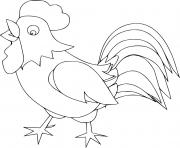 Printable Easy Crowing Rooster coloring pages