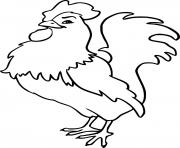 Printable Very Simple Rooster coloring pages