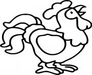 Printable Cartoon Funny Rooster coloring pages