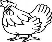 Printable Easy Simple Chicken coloring pages