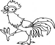 Printable Funny Cartoon Rooster coloring pages