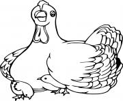 Printable Hen and Her Babies coloring pages