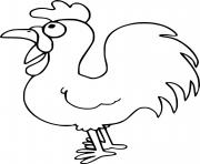 Printable Proud Cartoon Rooster coloring pages