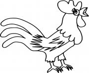 Printable Simple Rooster Crowing coloring pages
