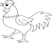 Printable Cartoon Easy Rooster coloring pages
