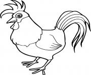 Printable Easy Beautiful Rooster coloring pages