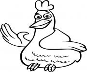 Printable Cartoon Chicken Waving Hand coloring pages