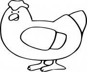 Printable Easy Funny Chicken coloring pages