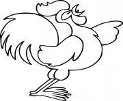 Printable Cartoon Proud Rooster coloring pages