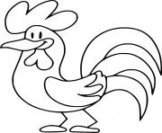 Printable Easy Cartoon Rooster coloring pages