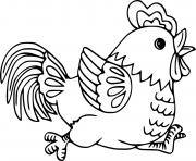 Printable Beautiful Little Rooster coloring pages