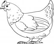 Printable Easy Realistic Chicken coloring pages