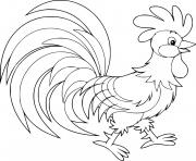 Printable Cute Walking Rooster coloring pages
