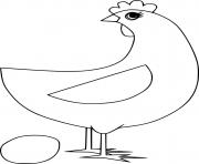 Printable Easy Hen and an Egg coloring pages