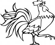 Printable Easy Walking Rooster coloring pages