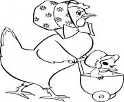 Printable Mrs Hen and Her Child coloring pages