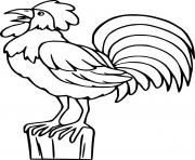 Printable Rooster on the Stump coloring pages