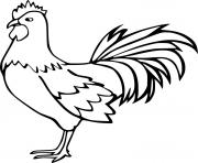 Printable Easy Rooster coloring pages