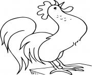 Printable Easy Rooster Crowing coloring pages