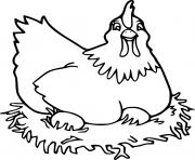 Printable Hen Sitting in the Roost coloring pages