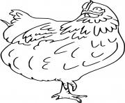 Printable Walking Realistic Hen coloring pages