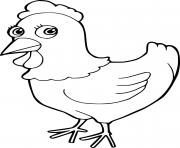 Printable Beautiful Cartoon Hen coloring pages