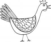 Printable Chicken Art coloring pages