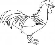 Printable Simple Beautiful Rooster coloring pages