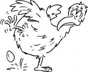 Printable Funny Hen and One Egg coloring pages